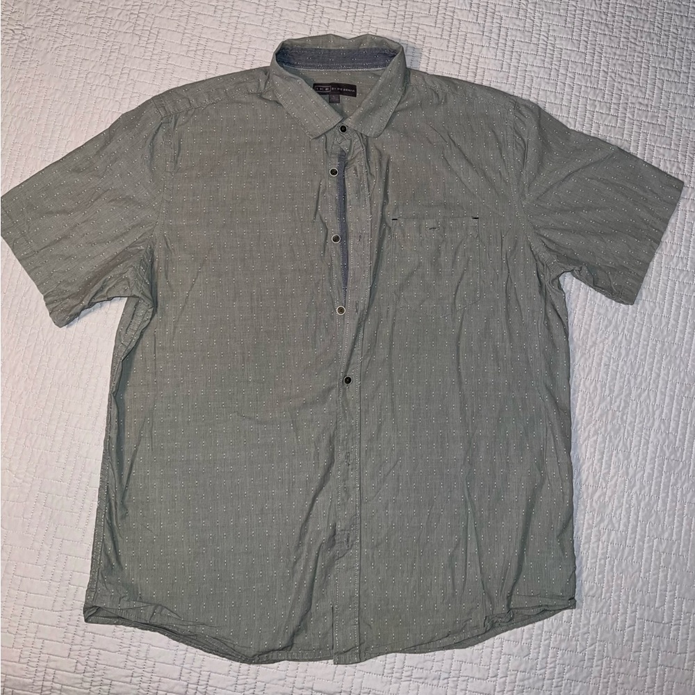 Ike Behar Men's Light Green/Gray Casual Button Down Shirt Size Large